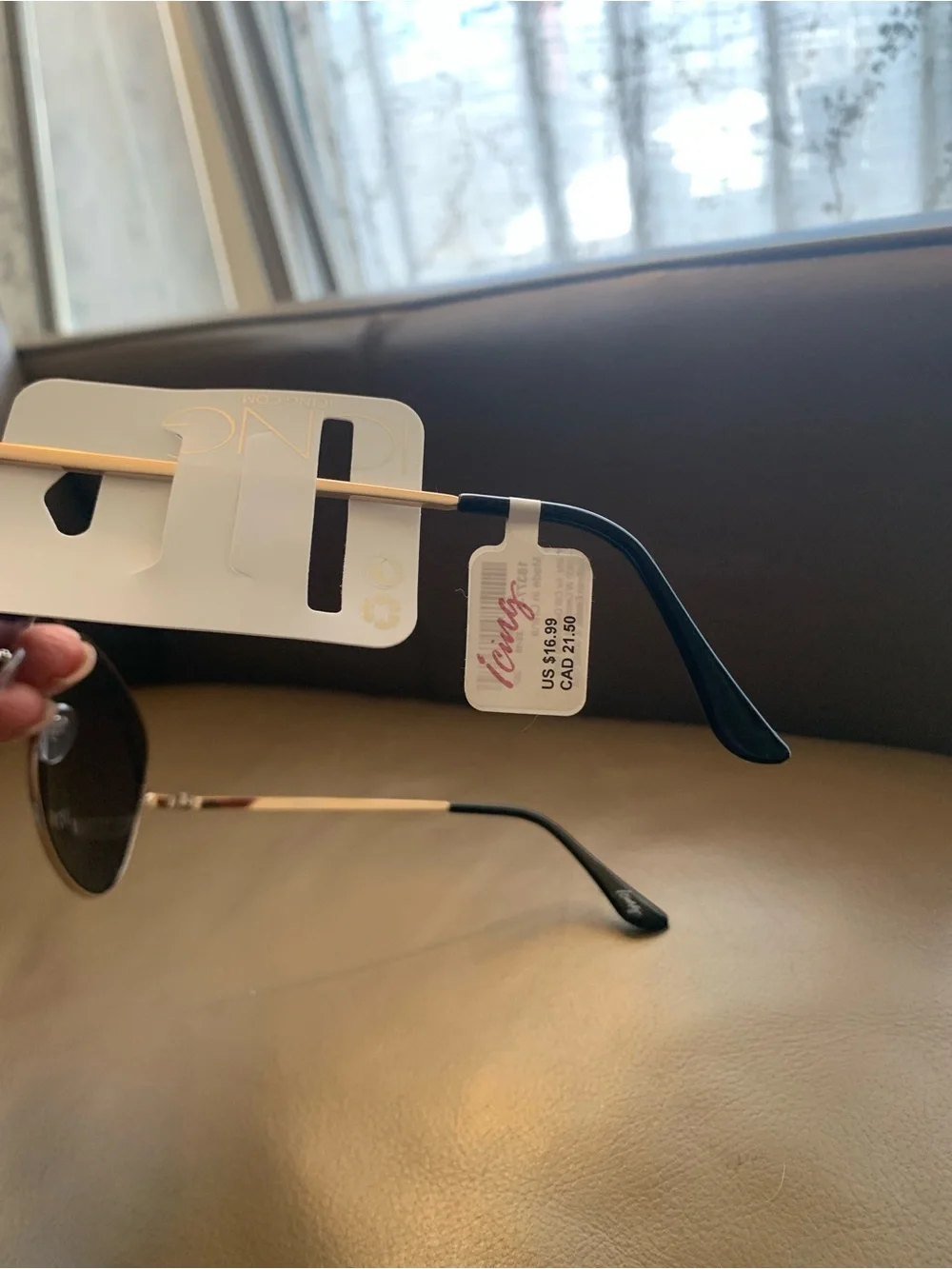 Icing Gold Frame with Black Lenses Aviator Sunglasses